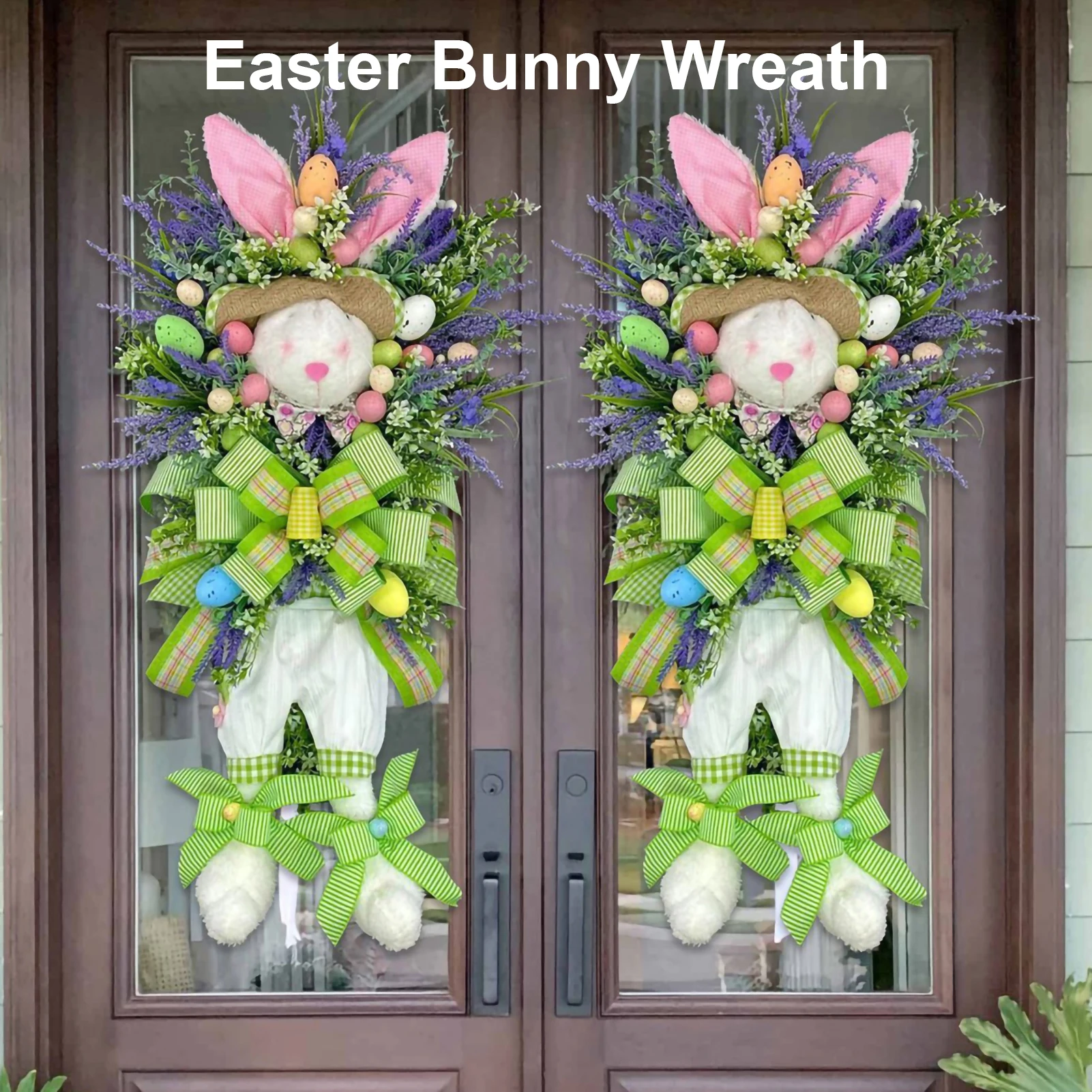

Easter Bunny Wreath Handmade Simulated Plant Bunny Accessories Front Door Decoration Home Decorations