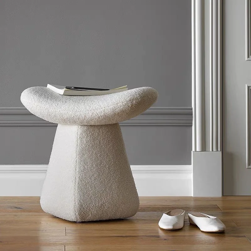 

Nordic Stool Chair Lamb Wool Vanity Chair Light Luxury Space Saving Furniture Taburetes Madera 발받침대 스툴 дизайнерская мебель