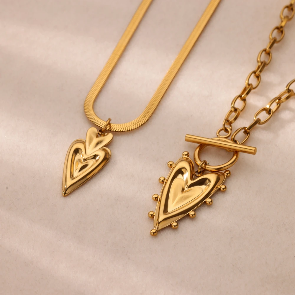 Geometric Necklaces For Women Gold Stainless Steel Necklace