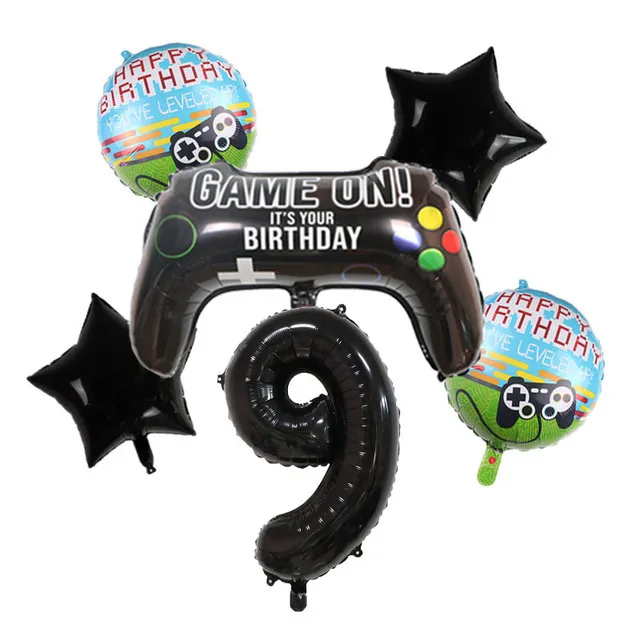Videospiel Geburtstagsdekorationen Luftballons Gamepad Thema Party Junge Hintergrund Teller Tassen Geschenktüten Tortenständer Stressabbauendes Spielzeug – Detail 34