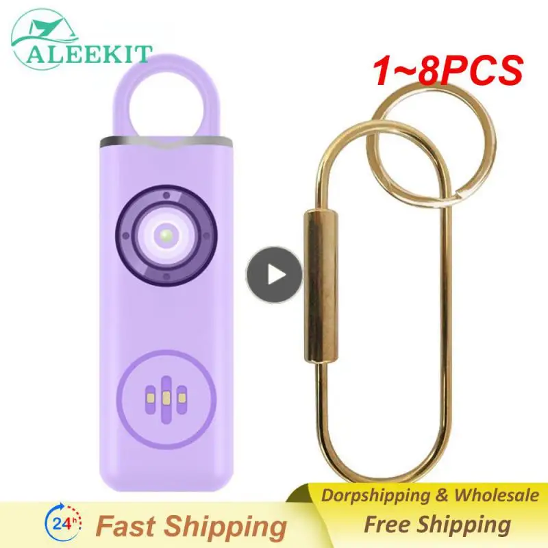 

1~8PCS 130dB Self Defense Siren Safety Alarm for Women Keychain with SOS LED Light Personal Alarms Personal Security Keychain