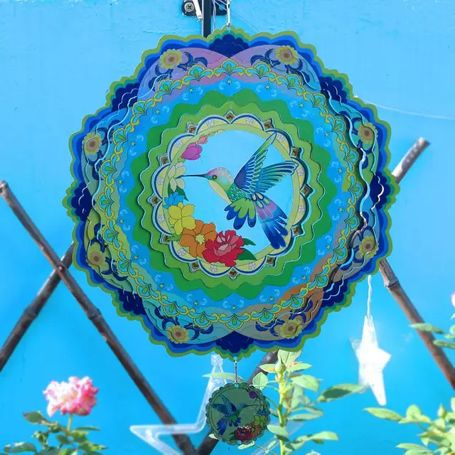 Madárszél -Fonók Rozsdamentes Acél Kolibri Kültéri Fonó Beltéri Dekoratív Falra Szerelt Kert Fákhoz - Image 3