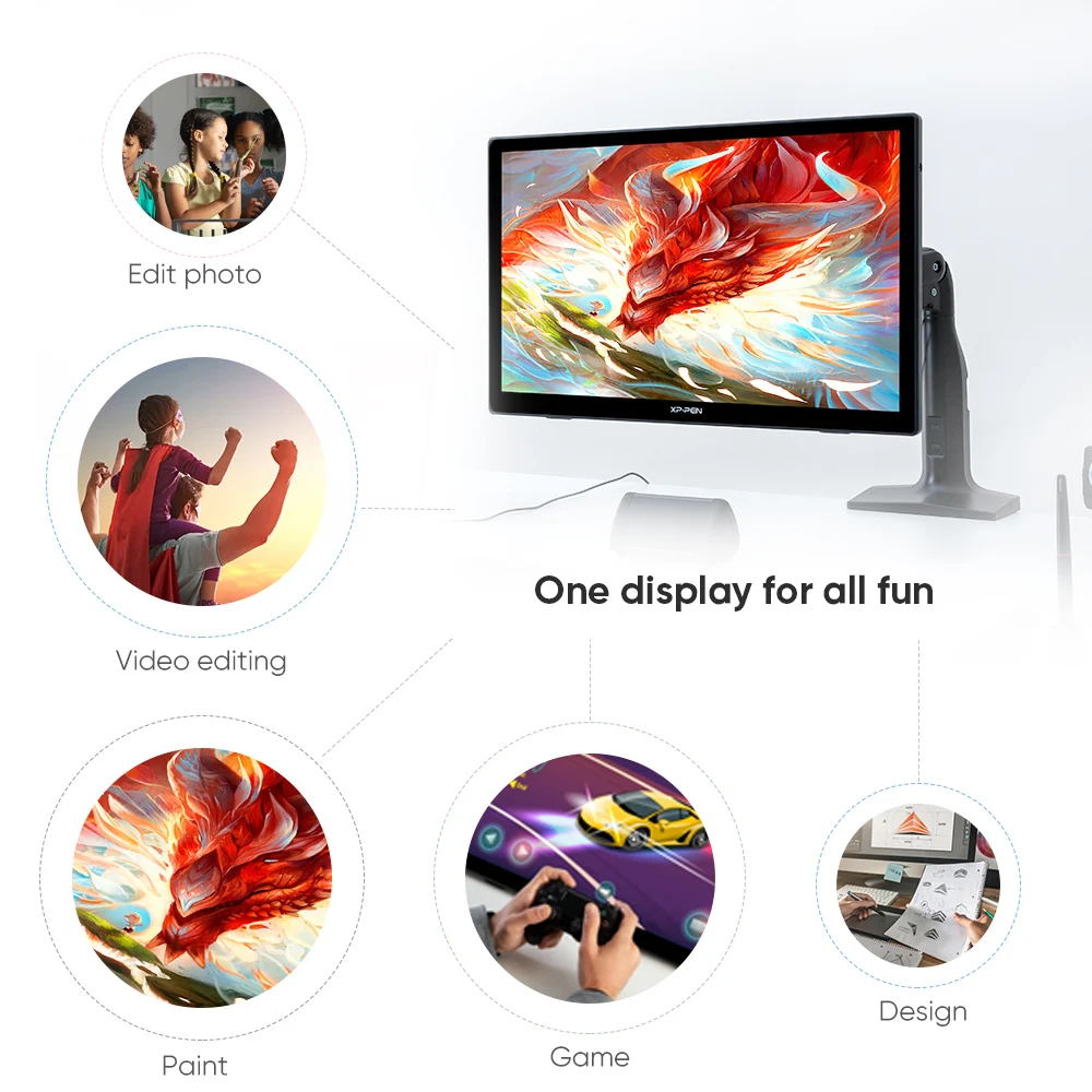 XPPen Artist 24 FHD Drawing Display 23.8 Inch Graphic Tablet Monitor with Adjustable Stand 132% sRGB Support 60 Tilt Windows Mac 6