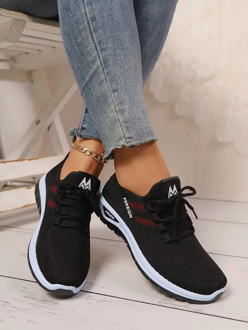 Women’s flying woven mesh slip‑on walking shoes with anti‑slip sole 985