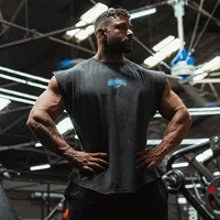 AGONGYM Muscle Guys marque musculation lavé hommes Singlet gymnases Stringer débardeur hommes Fitness gilet coton sans manches chemises 3