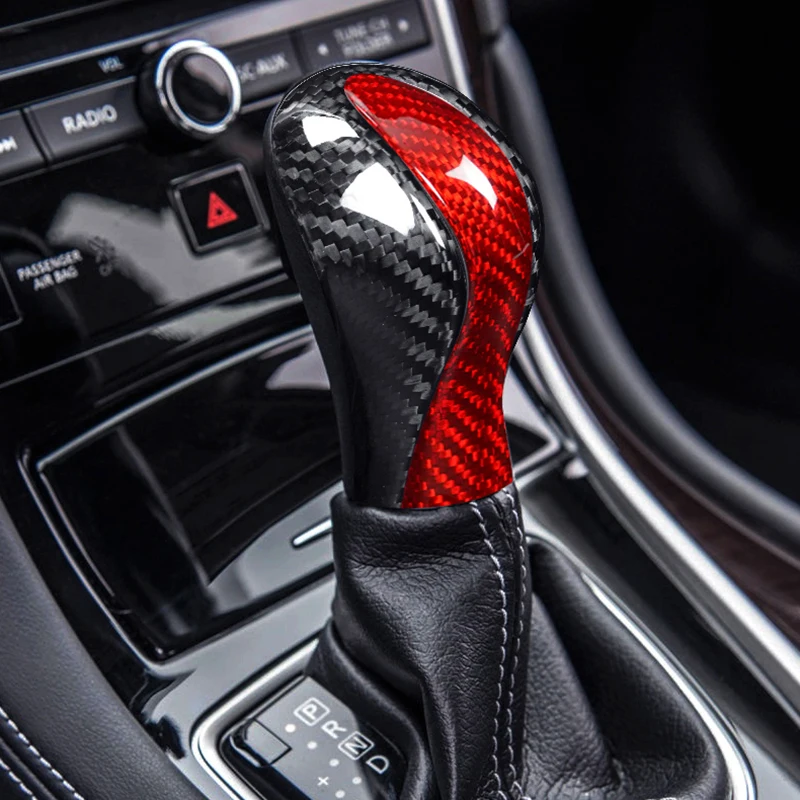 

Real Carbon Fiber for Infiniti Gear Shift Knob Cover Trim Gear Shift Lever Knob Sticker for Infiniti Q50 2014 2015 2016 2017