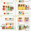 Montessori Wooden Sensory Toy Baby Shape Matching Color Cognition  Permanence Box Kid Music Stick Fine Motor Skill Education Toy 2
