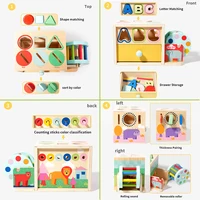 Montessori Wooden Sensory Toy Baby Shape Matching Color Cognition  Permanence Box Kid Music Stick Fine Motor Skill Education Toy 2