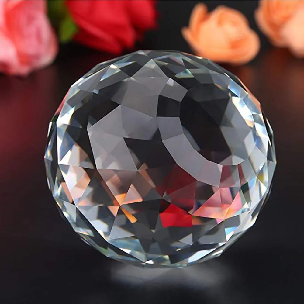 15mm/20mm Clear Crystal Hanging Ball Glass Prism Sun Cather Feng Shui Faceted Balls For Chandeliers Part Home Wedding Decoration