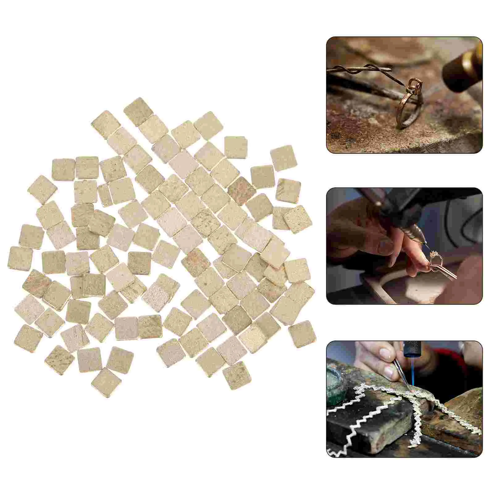 

100 Pcs Jewelry Welding Material Silver Jewlery Solder Tab Soldering Accessory Precut Chips Kit for Making Replacement