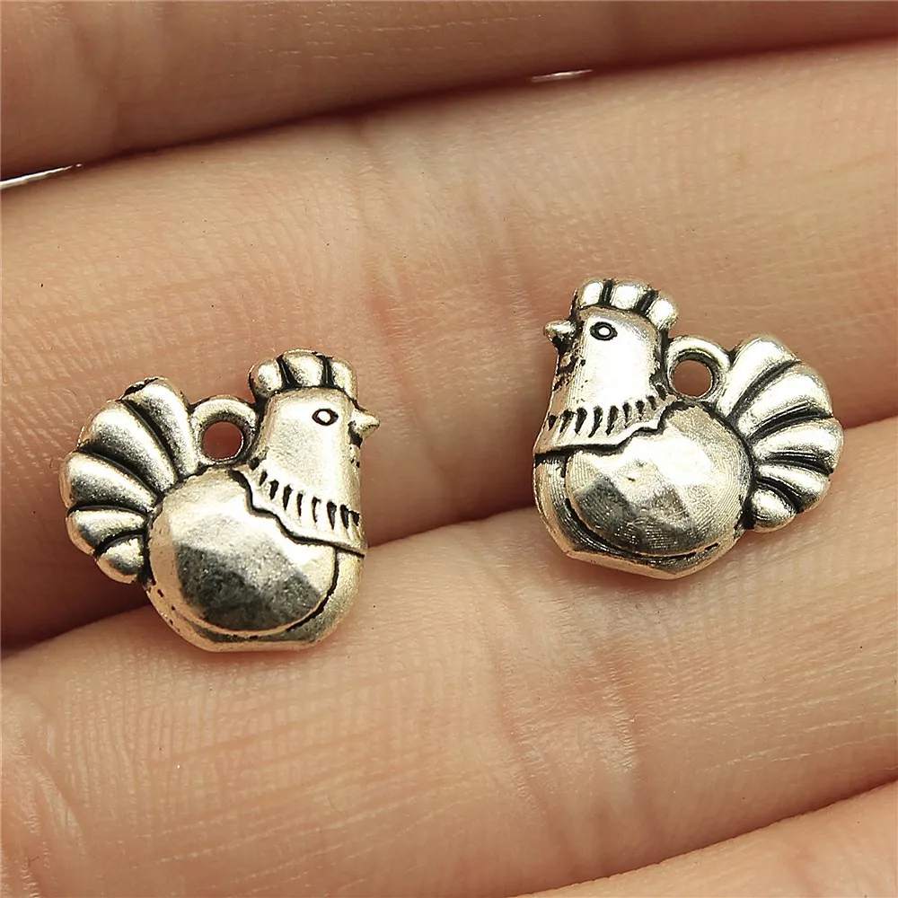 Pendientes De Pollo En Plata De Ley 925 | Bañados Oro 18k Y Oro Rosa | Regalo Para Amantes De Gallinas