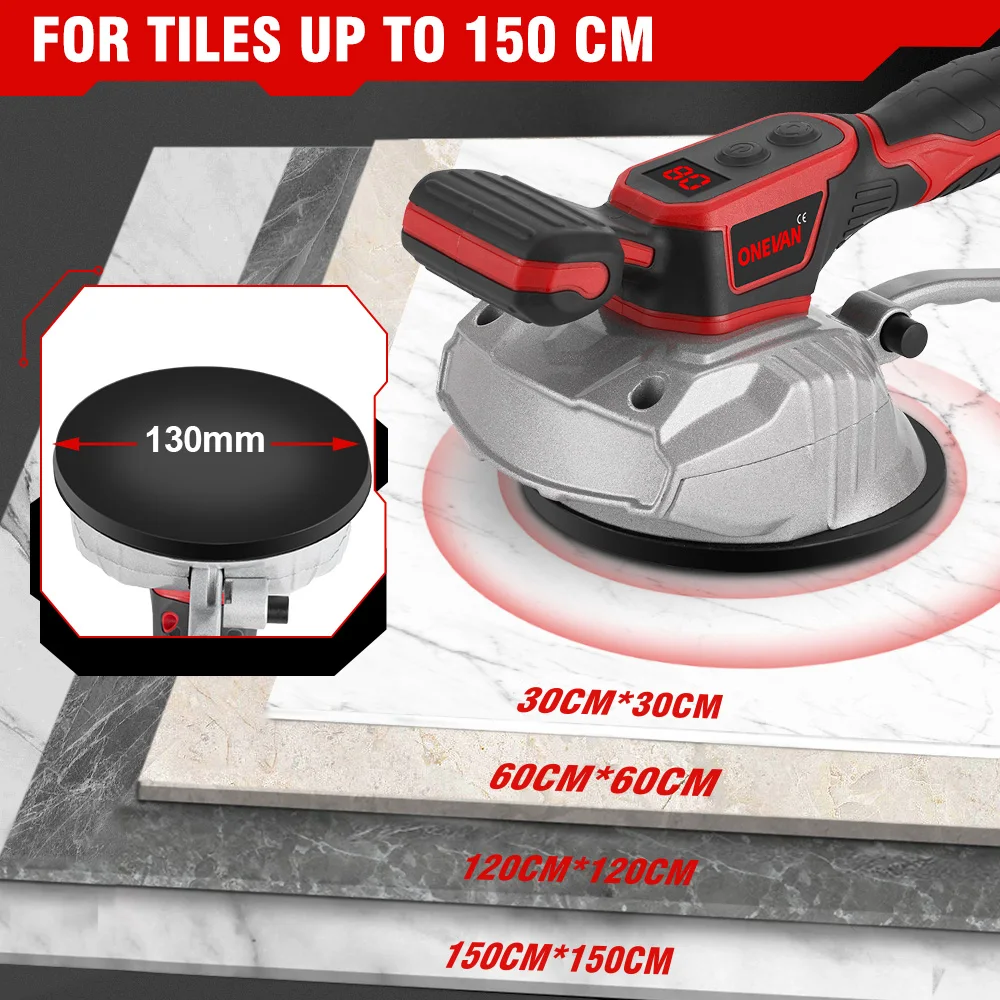 Tiling machine 200KG Tiling Tiles Machine Tiles Vibrator Suction Cup 8 Gear Floor Vibrator Leveling Power Tool for 21V 18V Battery