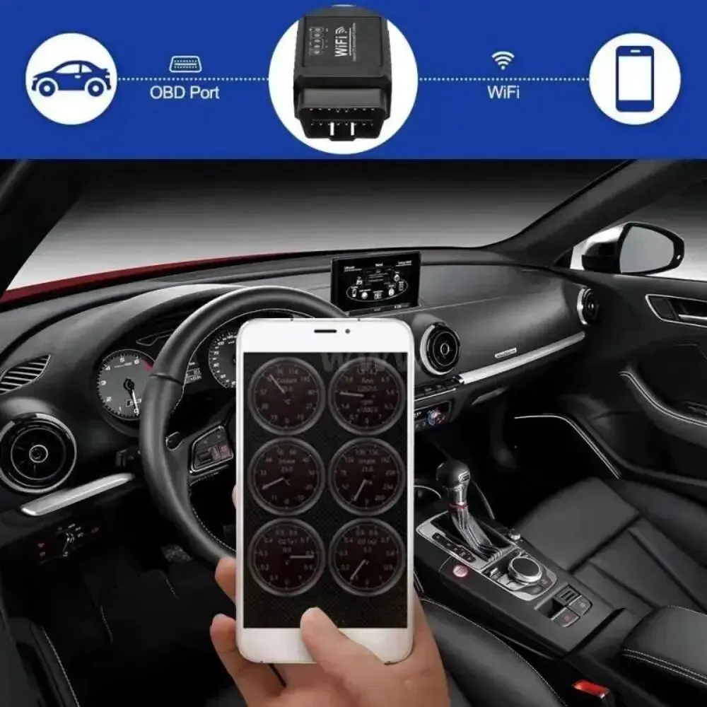 OBD2 WIFI ELM327 V 1.5 Scanner for iPhone IOS /Android Auto OBDII OBD 2 ODB II ELM 327 V1.5 WI-FI Code Reader Diagnostic Tool obd2 scanner obd code reader system diagnostic tool