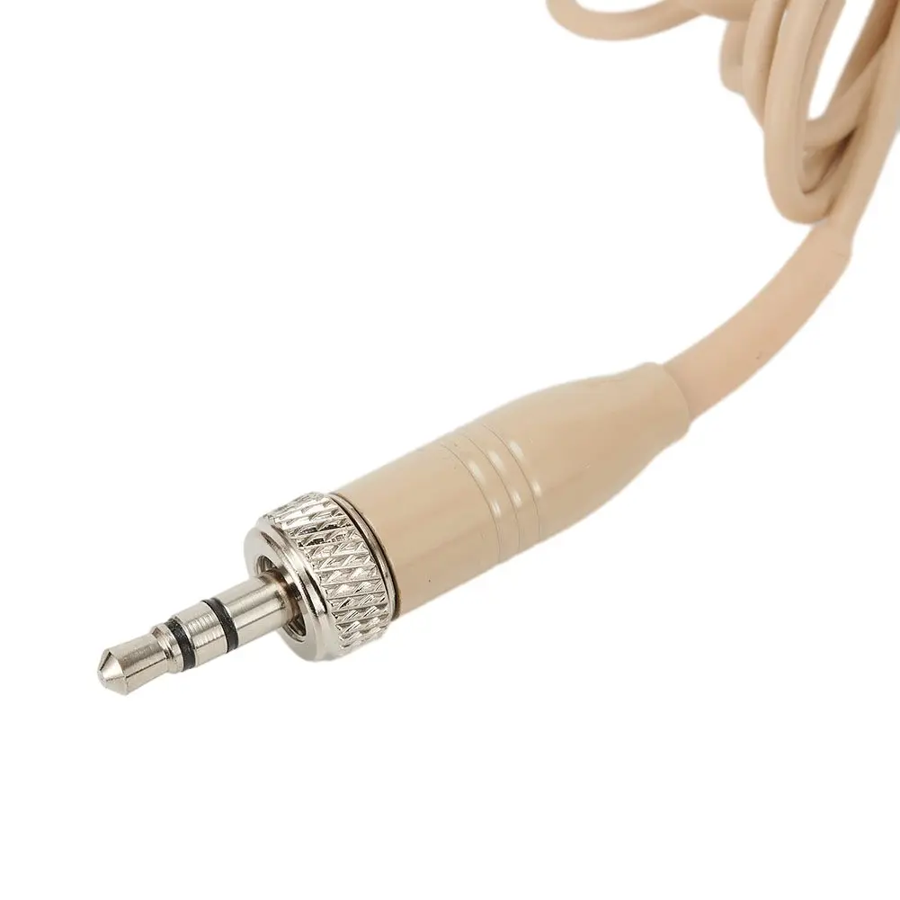 Beige Double Earhook Headset Microphone for Lecturers Houses of Worship and Stage Use 3 5mm 3 Pin and 4 Pin XLR Connectors