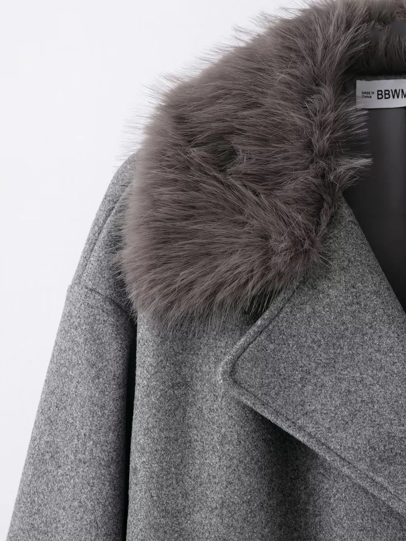 Women Autumn Winter Loose Warm Fur Spliced Woolen Coat Female Lapel Long Sleeve Solid Outwear Lady Elegant Jacket Streetwear