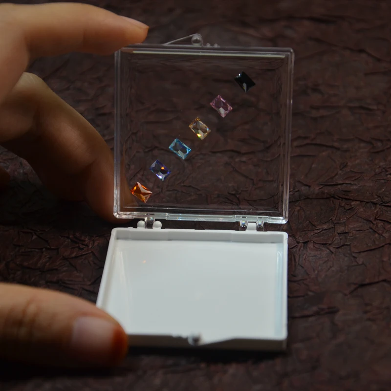 Transparent Gems Storage Box Gemstone Adsorption Display Stand Holder Loose Diamond Container Pendant Coin Suspended Organizer