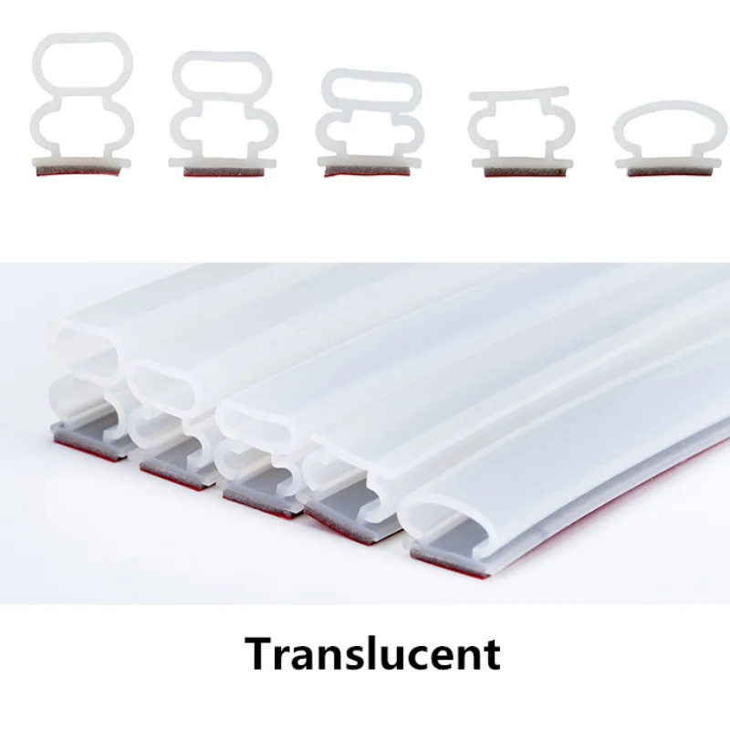 6meter Silicone Rubber Sealing Strip Crash 10x6/8/10/12/15mm Soundproof Door Thong Strip Security Door/ Window Sealed Slot Type