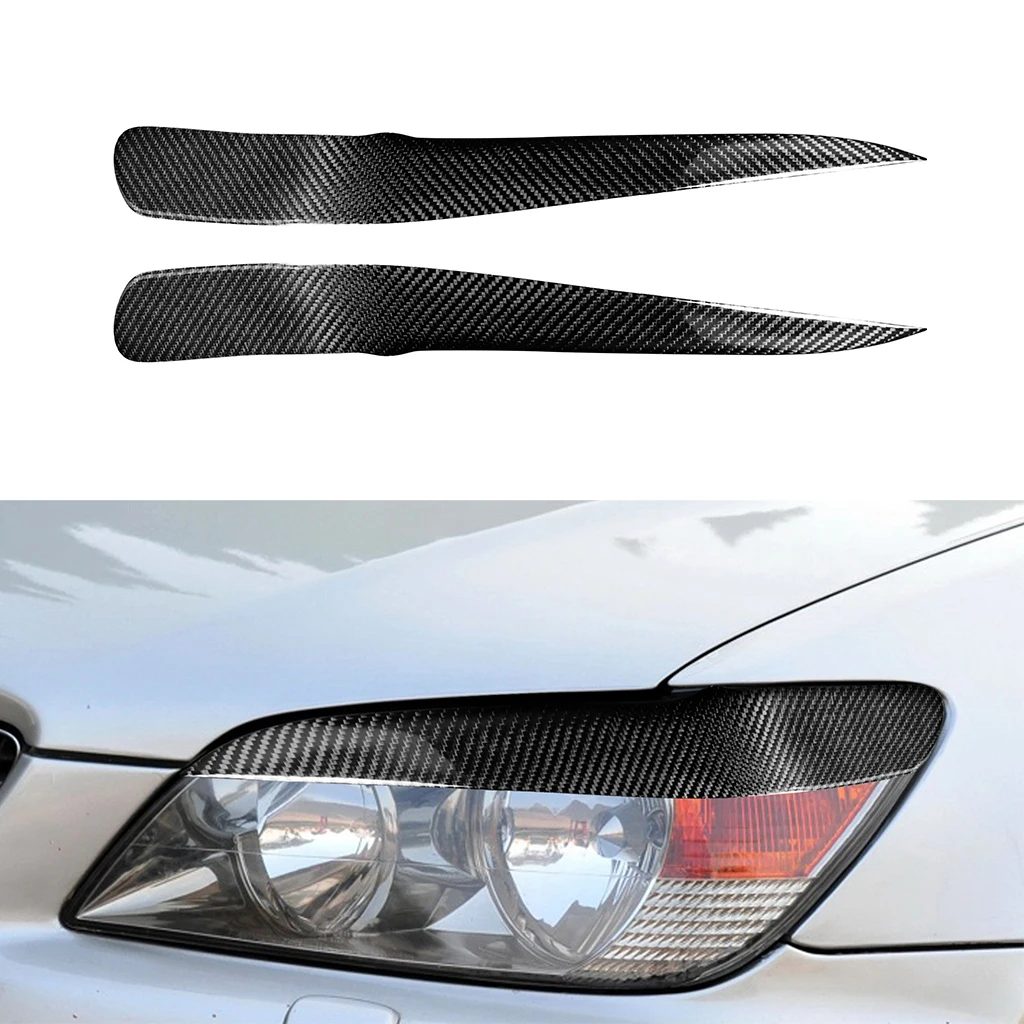 

1pair Real Carbon Fiber Car Headlights Eyebrow Eyelids Trim Cover for Lexus IS200 1998 1999 2000 2001 2002 2003 2004 2005