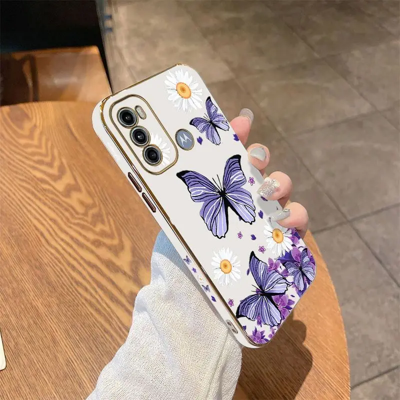 Purple Butterflies Luxury Plating Phone Case Cover