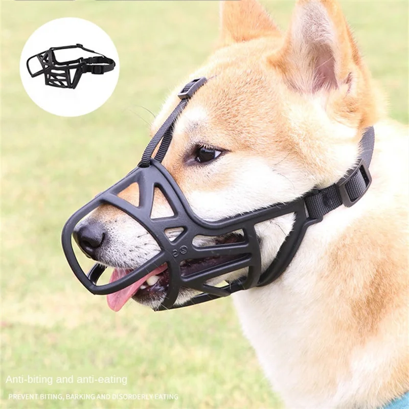 1PC Pet Dog Adjustable Mask Bark Bite Mesh Mouth Muzzle Grooming Anti Stop Chewing Hound Training Tool Anti-bite E11444