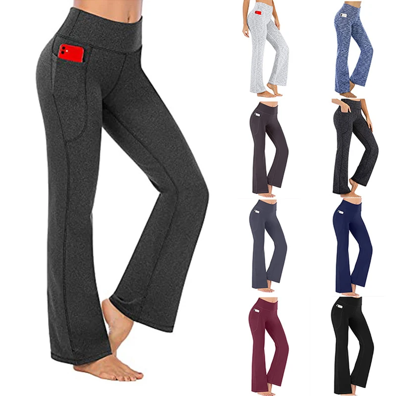 Womens Bootcut Yoga Pants with Pockets 