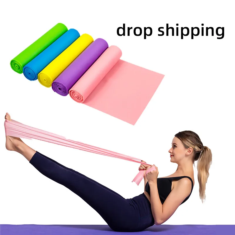 

Yoga Pilates Stretch Resistance Band Exercise Fitness Band Training Elastic Exercise Fitness Rubber 150cm natural rubber Gym
