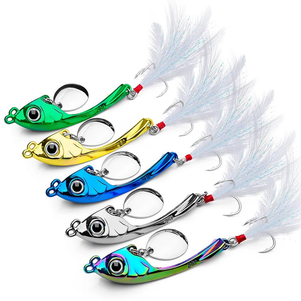 Feather Hook Metal Jig VIB Fishing Lure 7.5g 11g 15g Sinking Lures Sea Jigs  Spoon Winter Fishing Good for Fishing Jigging Lure - AliExpress