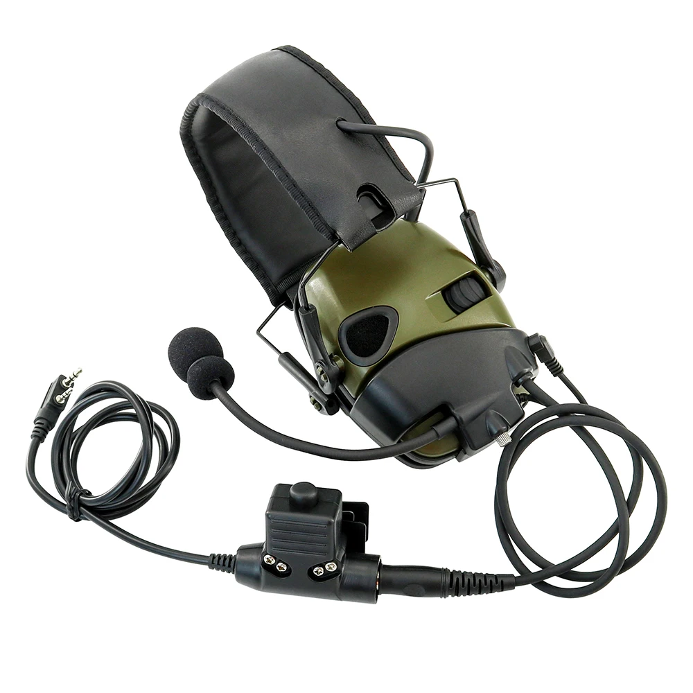 Tactical Headset Airsoft Anti-Noise Earmuffs Adapter External Mic Kit for Howard Leight Impact Sport Electronic Shooting Earmuff