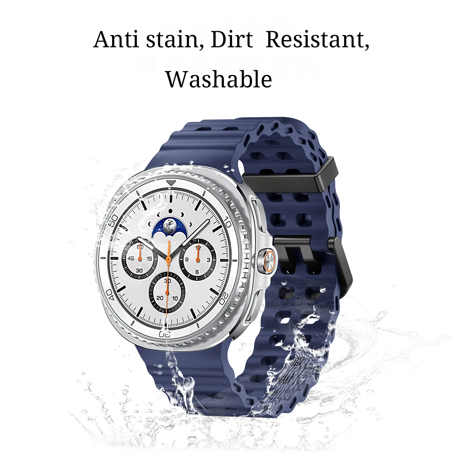 Premium Silicone Watchband for Samsung Galaxy Watch - Marine Blue