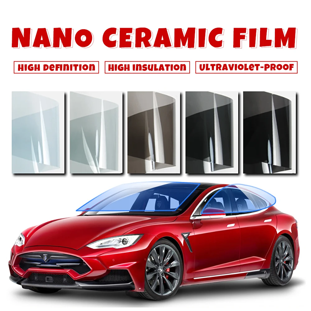 Size 50x300cm IR100%  Nano Ceramic Film Super Quality High Heat Resistant Car glass Solar Tint Window Films Protective more vlt