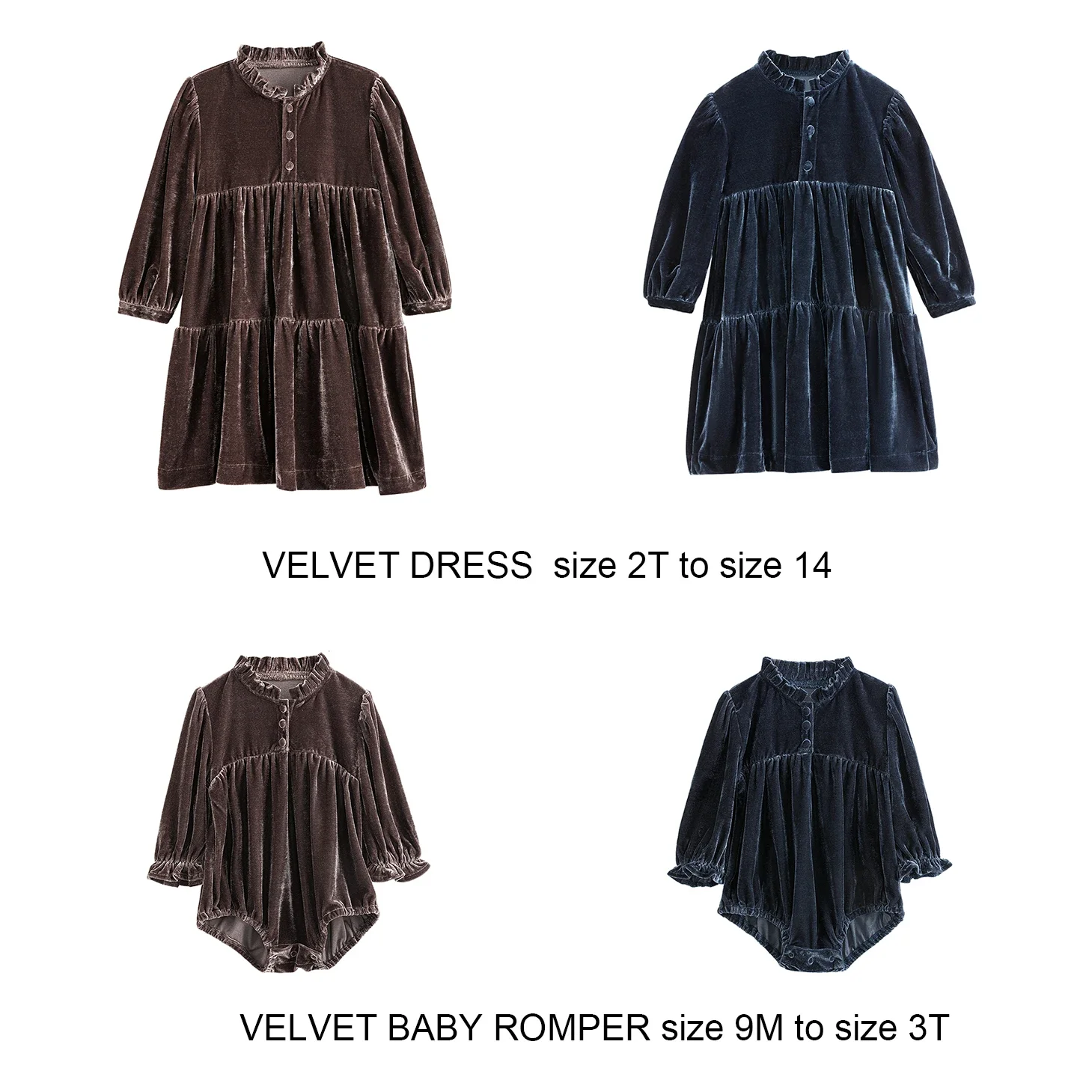 Girls dress kids clothes AP Teenager Girls Autumn Velour Dress Baby Kids Velvet Romper Long Sleeve New Children Clothes