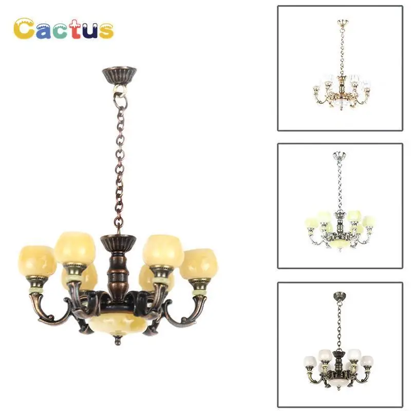112 Dollhouse Miniature Lamp Chandelier Light Working Ceiling Lamp