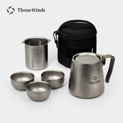 Thous Winds Tea Ceremony Camping Tableware Set Lightweight Titanium Coffee Pot Tea Kettle for Outdoor Hiking Backpacking Picnic