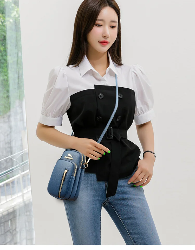 Luxury Designer Simple Women's Small  Mobile Pocket Handbags Coin Purses 2023 Trendy Ladies Shoulder Crossbody Bags Phone Wallet