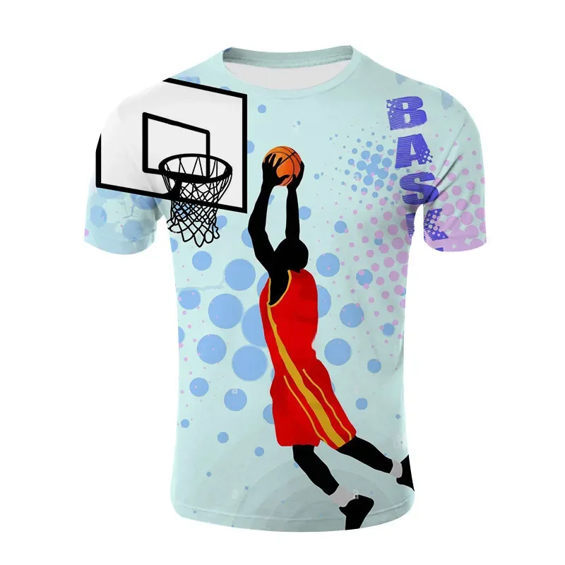 

Tshirts Basketball Motifs 3D Print kids Summer Tees Streetwear Crew Neck Short Sleeve Casual Oversized Men Women Tshirt Clothes
