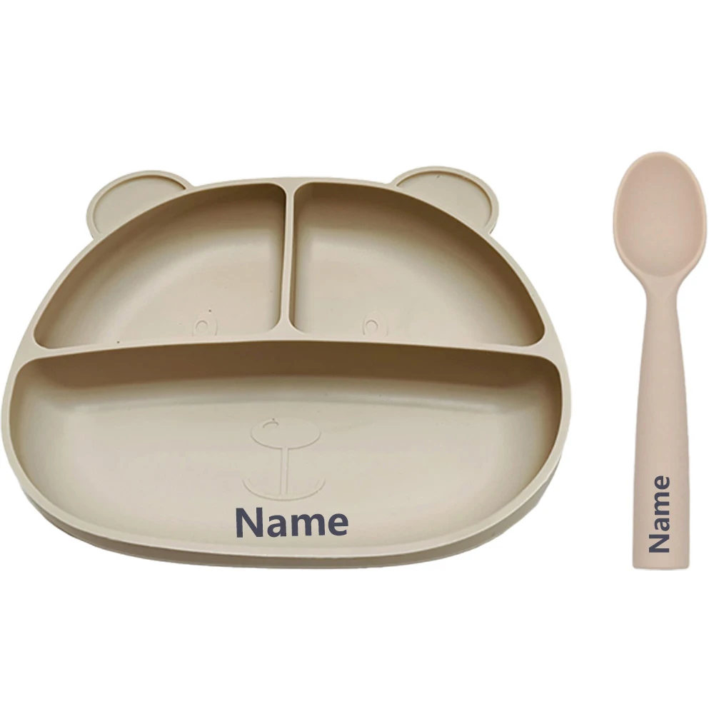 Silicone Tableware Set - Waterproof & Easy to Clean - Free Name Engraving Creative Baby Custom Gifts