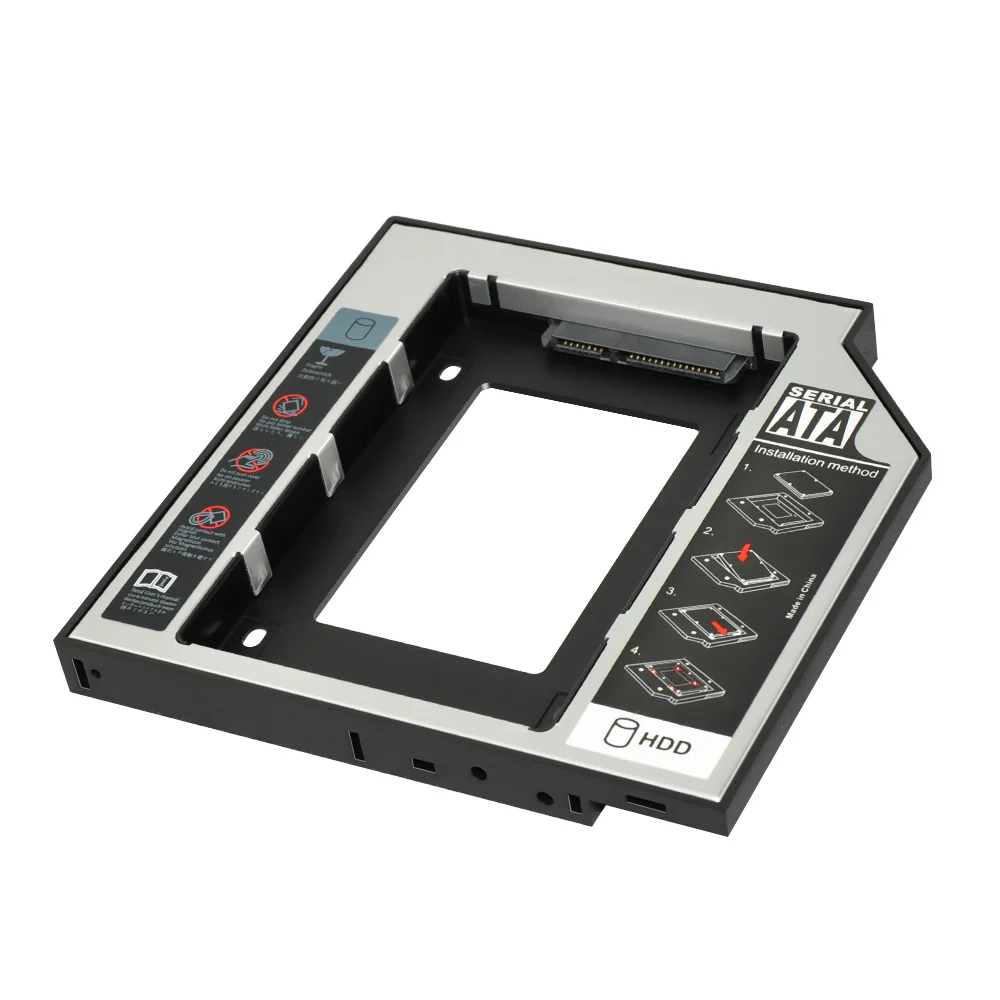 노트북 DVD-ROM 용 9.5mm/12.7mm 범용 2 차 Hdd 캐디 SATA 3.0 어댑터 (2.5 인치 SSD 케이스 하드 디스크 인클로저 용)