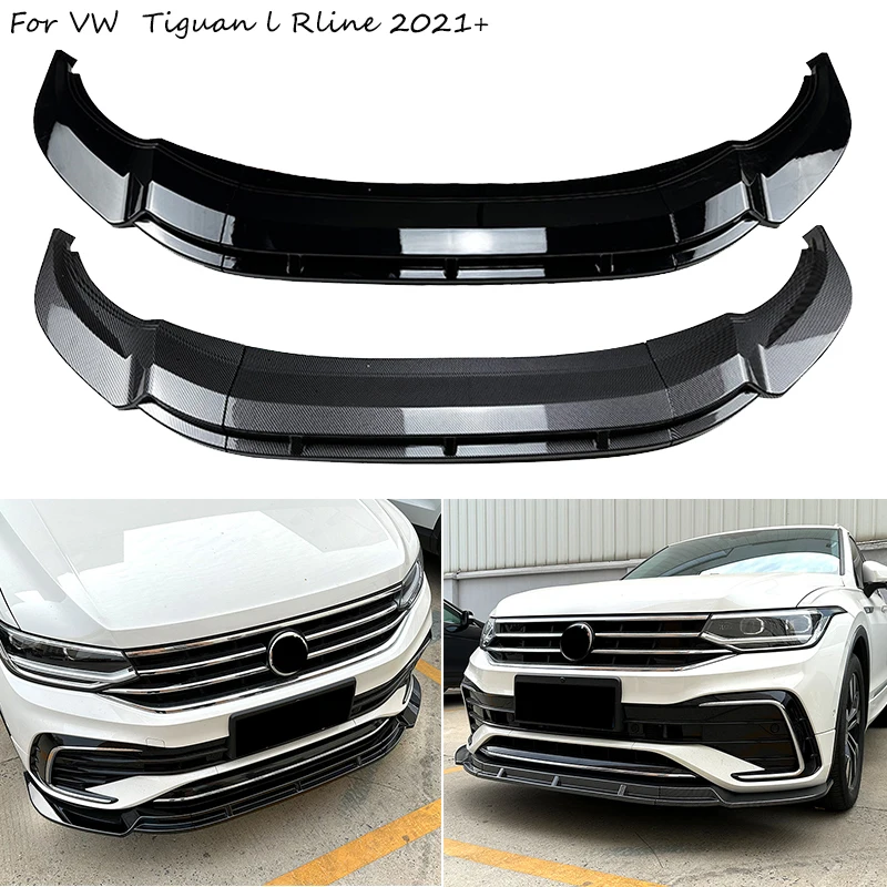 

Car Accessories Front Bumper Lip Spoiler Lip Body Kit Protector Plate Cover For VW Volkswagen Tiguan L Rline 2021 2022 2023