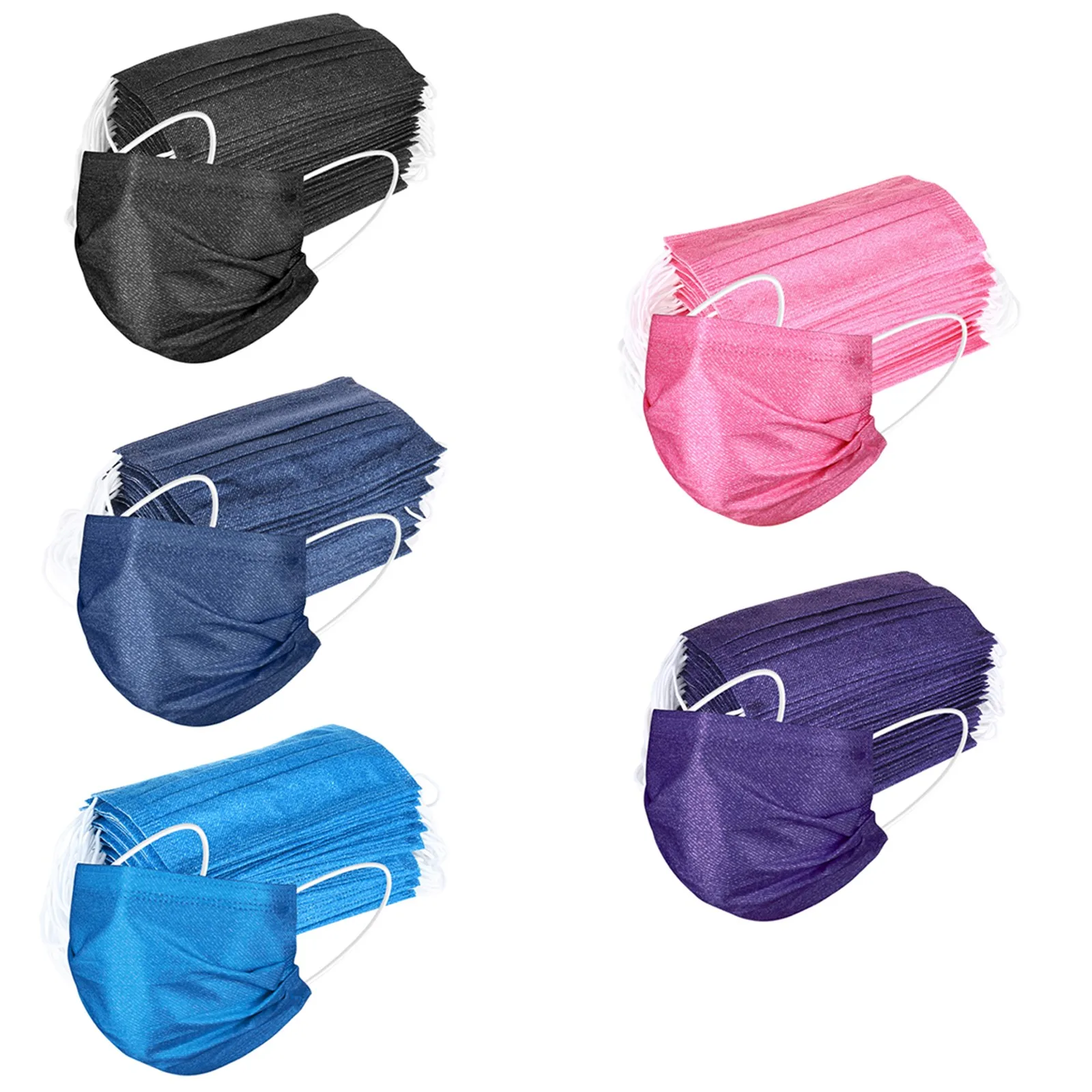 50PCS Purifying Face Mask Cover 3 Layer Mouth Filter Outdoor Dust-Proof Face Protective Mask Disposable