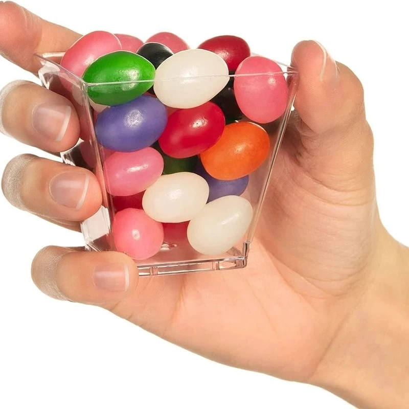 100PCS Disposable Plastic Dessert Cups Plastic Transparent Dessert Cups Party Birthday Desserts Appetizers Kitchen Baking