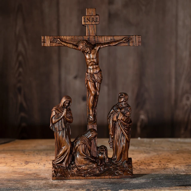 Ascension of Jesus Christian Cross Family Altar Pendant Wooden Cross Prayer  Church Decoration Catholic Religious Figures - AliExpress