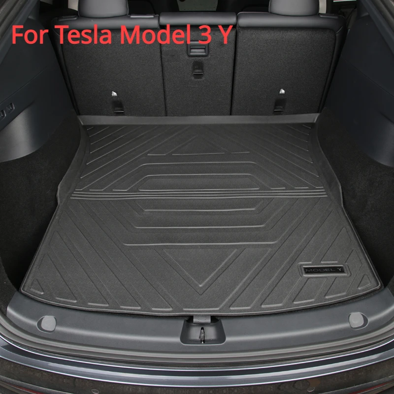 Upgrade Car Front Rear Trunk Mats Storage Pads Cargo Tray For Tesla Model Y/3 Accessories Dustproof Waterproof Protecion Cushion car tpe rear trunk mats for tesla model 3 y 2023 waterproof pad trunk tray carpet mud boot cover protector floor pad accessories