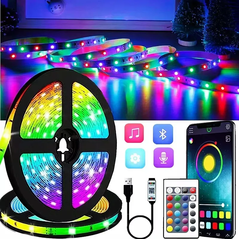 

Remote Ribbon LED Strip Light 44Key Bluetooth SMD5050 RGB Led Flexible Lamp For TV Backlight Diode Tape Desktop Decor