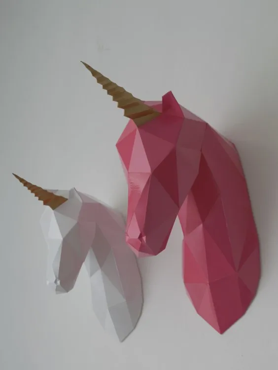 3D Papercraft Unicorn Model DIY Party Wall art Animal toys home decoration Puzzles Eductional toys birthday gift for kids