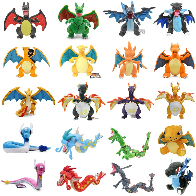 Shiny Rayquaza Gigantamax Charizard Pokemon Dolls Mega Evolution X & Y Charizard Peluche Dragonair Soft Peluche Regali
