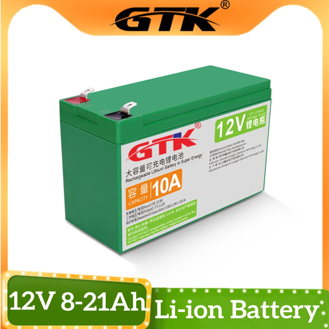 

GTK Bateria 12V 14Ah 8Ah 10Ah 12Ah 16Ah 18Ah 20Ah Lithium Ion Battery for Electric Sprayer Fishing Lamp Monitoring Power Sound