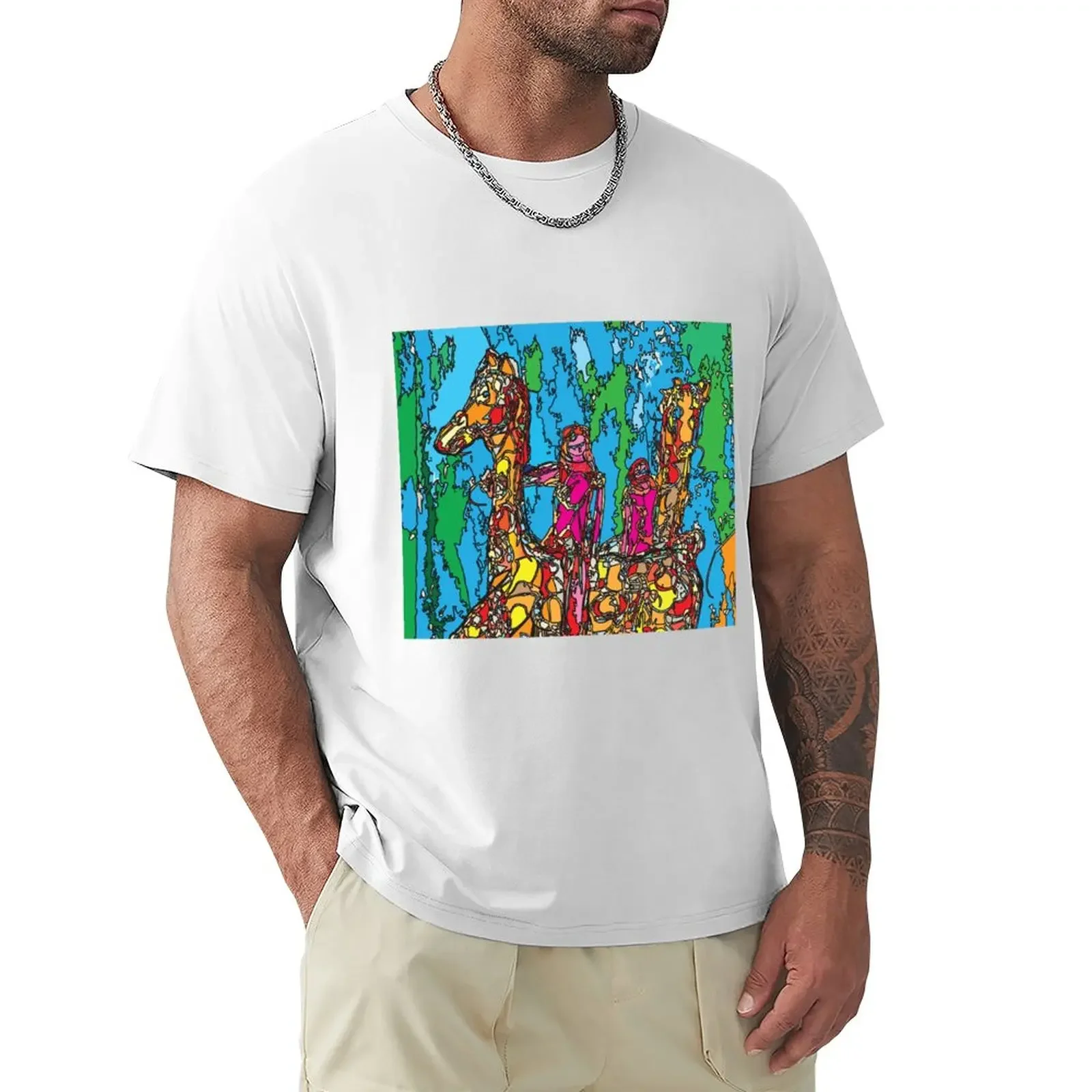 

GiraffeBack Riding Closeup,TeresaTown at Redbubble 2020 T-Shirt korean fashion graphics Blouse slim fit t shirts for men
