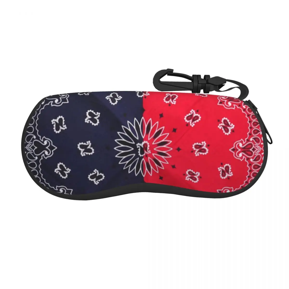 

Red Blue Bandanna Paisley Style Sunglasses Soft Case Neoprene Zipper Shell Eyeglass Case Custom Protective Box For Glasses