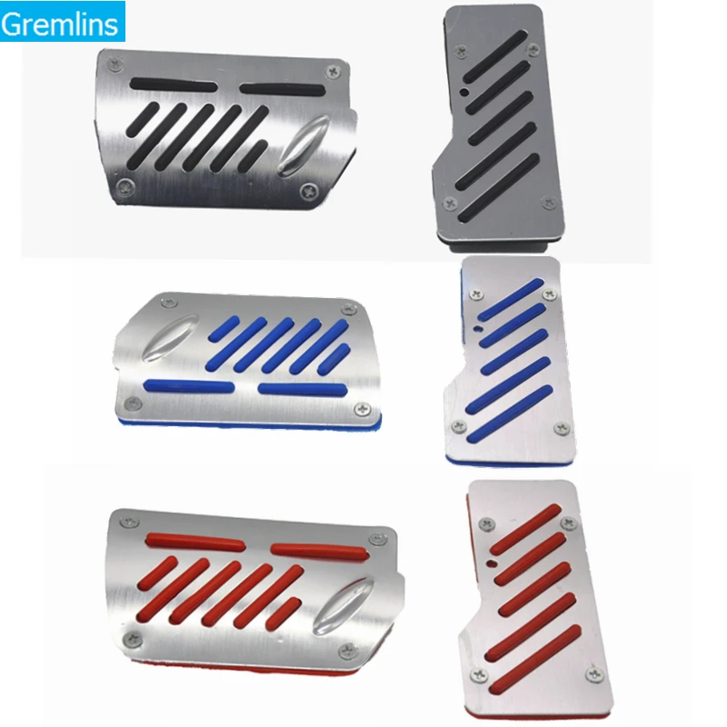 2 pcs Aluminum Automatic Car Transmission Non-Slip Pedal Cover Set Kit Pedali Accelerator Pedal Brake,car accessories,car pedals,pedal cover