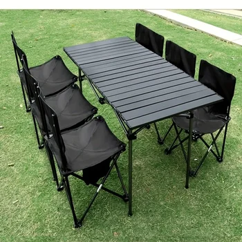 Portable Folding Table, Camping Chairs, Portable Camping Equipment, Outdoor Picnic Table, Suitable for Camping and BBQ 1